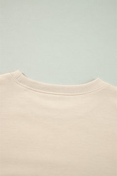 Jet Stream Solid Color Ruffled Shoulder Long Sleeve Blouse