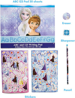 Disney Frozen Princess Elsa and Anna Lap Desk Activity Set for Kids with ABC 123 Practice Pad and Stickers