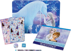 Disney Frozen Princess Elsa and Anna Lap Desk Activity Set for Kids with ABC 123 Practice Pad and Stickers