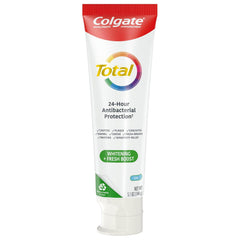 Colgate Total Whitening + Fresh Boost Toothpaste Gel, 10 Benefits, No Trade-Offs, Helps Fight Bacteria, Freshens Breath, Whitens Teeth and Provides Sensitivity Relief, Mint Flavor, 1 Pack, 5.1 Oz Tube
