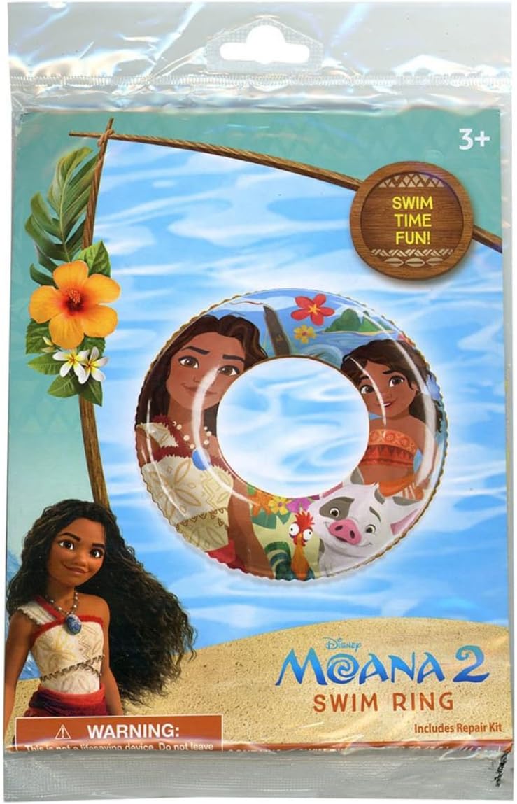 Disney Moana 2 Character Inflatable Swimming Pool Float Ring 17.5 Inches
