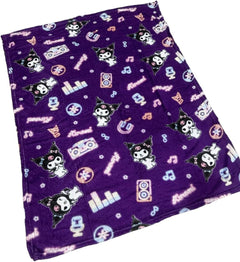 Kuromi & Friends Soft Silky Fleece Throw 40"x50" Kids Blanket “Neon Kuromi”