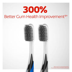 Colgate Gum Health Charcoal Toothbrush with Ultra Soft Floss Tip Bristles, Extra Soft for Sensitive Gums and Teeth, 4 Pack