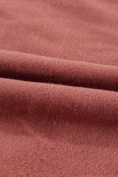 Brown Fleece Lined Zip Up Stand Collar Thumbhole Sleeve Sweatshirt