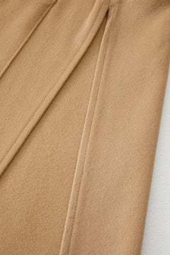 Light French Beige Solid Color Casual Zip up Hooded Coat