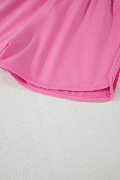 Bonbon Color Block Stripes Elastic High Waist Active Shorts