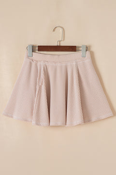Jet Stream Corded Lantern Sleeve Top High Waist Ruffled Mini Skirt Set