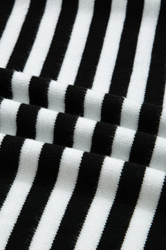 Color black Striped Panels Colorblock Sleeve Chic Sweater